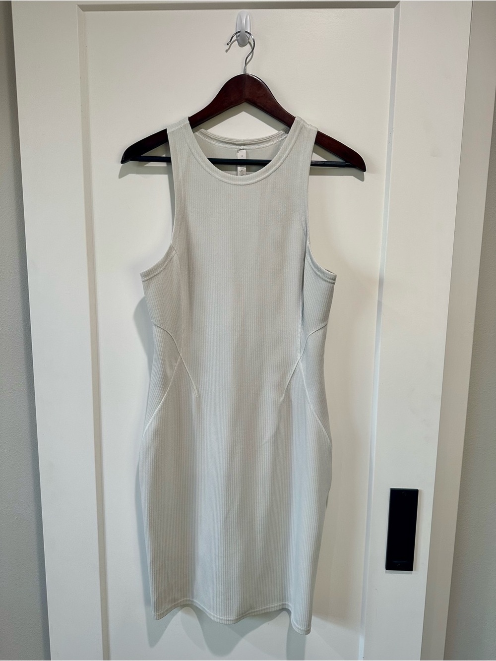 Lululemon Ribbed Sleeveless Midi Dress Light Gray Size 10